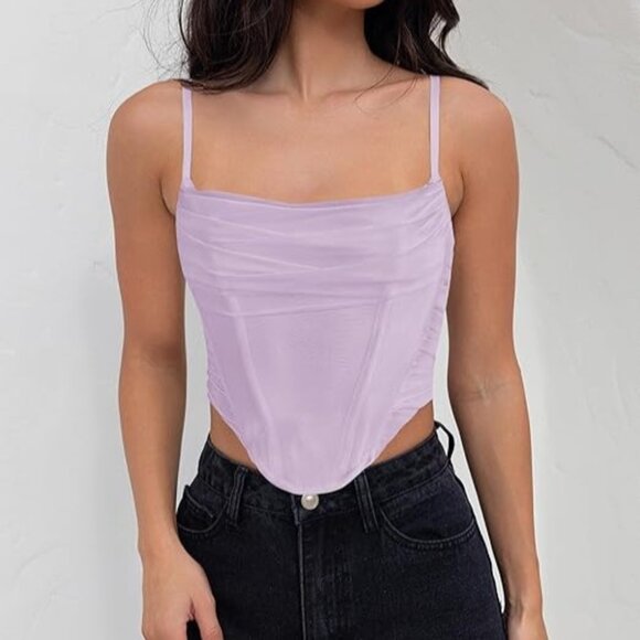 Women's Spaghetti Strap Zippered Back Camisole Top Size Large NWT - Picture 2 of 11
